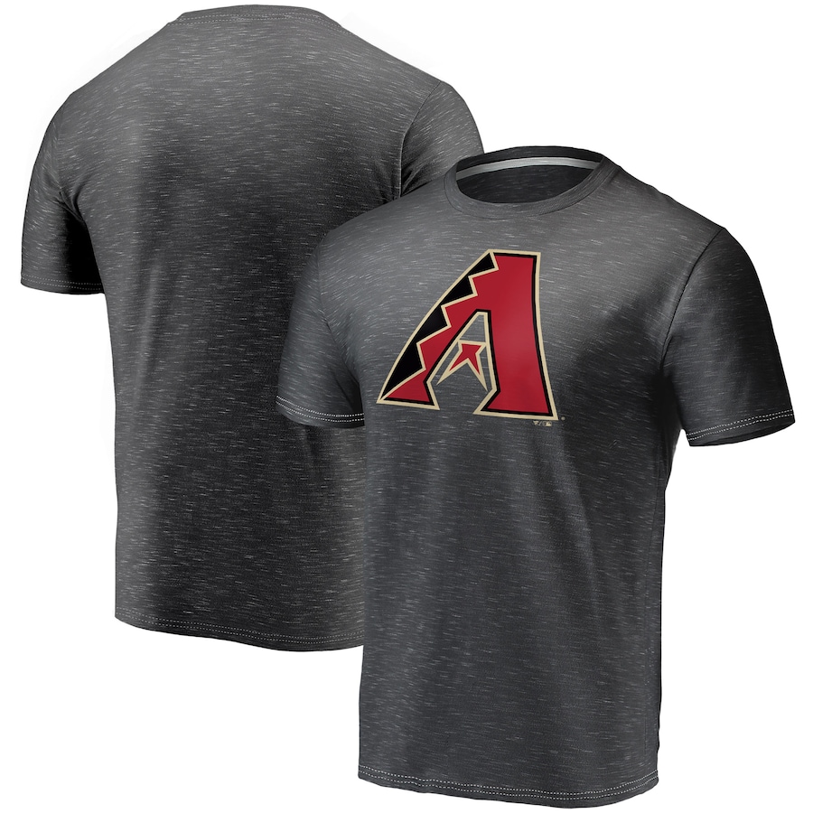 Men's Arizona Diamondbacks Charcoal Official Logo Space Dye T-Shirt Men's Arizona Diamondbacks Charcoal Official Logo Space Dye T-Shirt