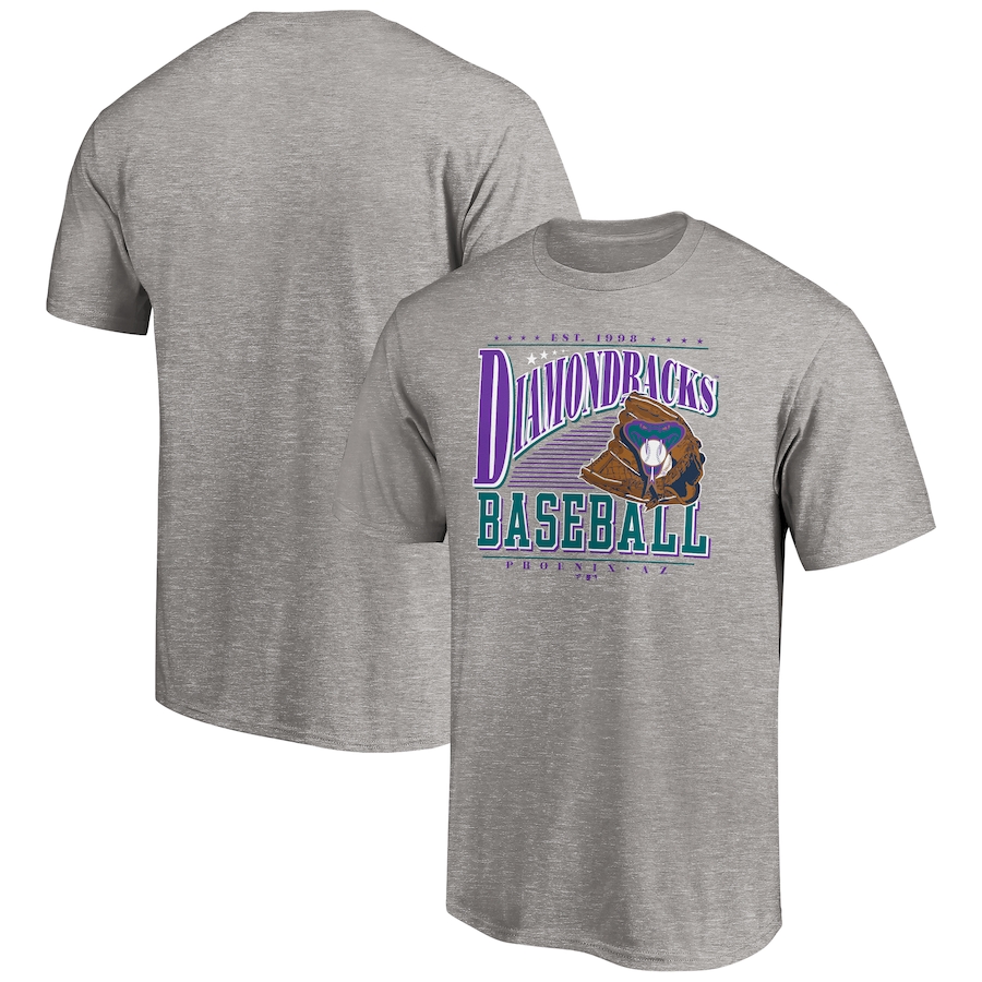 Men's Arizona Diamondbacks Heather Gray Cooperstown Collection Winning Time T-Shirt Men's Arizona Diamondbacks Heather Gray Cooperstown Collection Winning Time T-Shirt