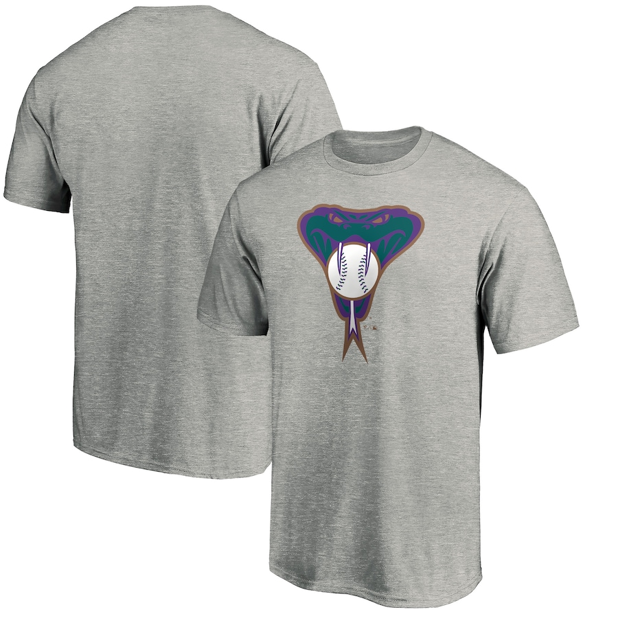 Men's Arizona Diamondbacks Heathered Gray Cooperstown Collection Huntington Logo T-Shirt