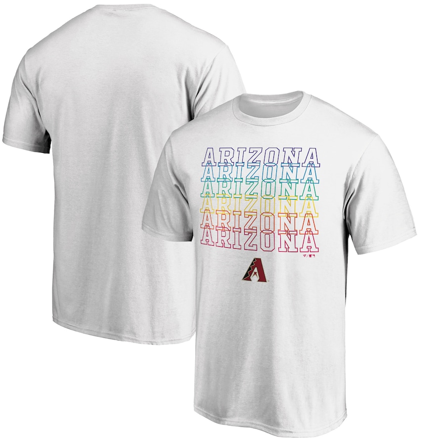 Men's Arizona Diamondbacks White City Pride T-Shirt Men's Arizona Diamondbacks White City Pride T-Shirt