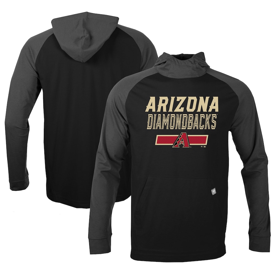 Men's Arizona Diamondbacks Levelwear Black/Charcoal Uproar Undisputed Pullover Hoodie