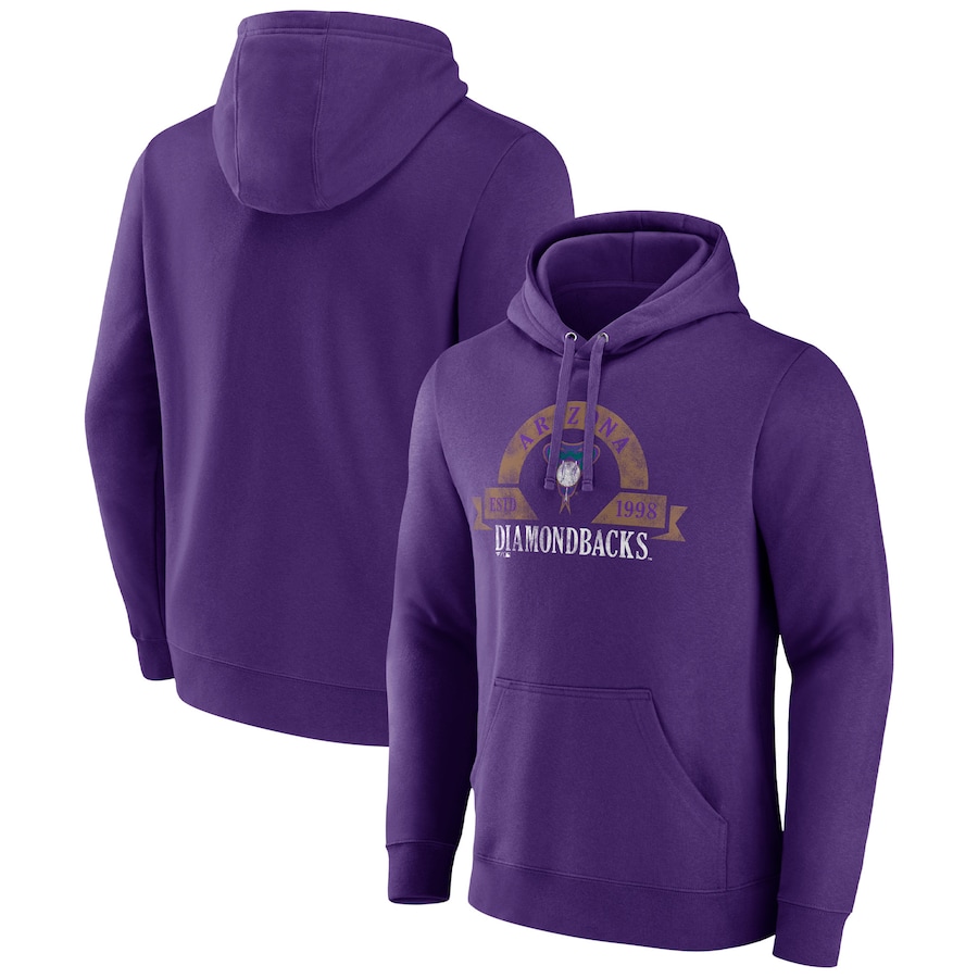 Men's Arizona Diamondbacks Majestic Purple Utility Pullover Hoodie Men's Arizona Diamondbacks Majestic Purple Utility Pullover Hoodie