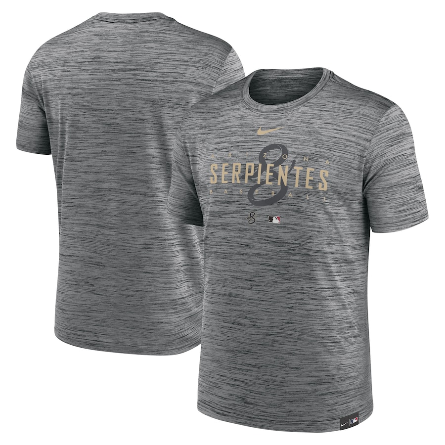 Men's Arizona Diamondbacks Nike Anthracite City Connect Velocity Practice Performance T-Shirt Men's Arizona Diamondbacks Nike Anthracite City Connect Velocity Practice Performance T-Shirt