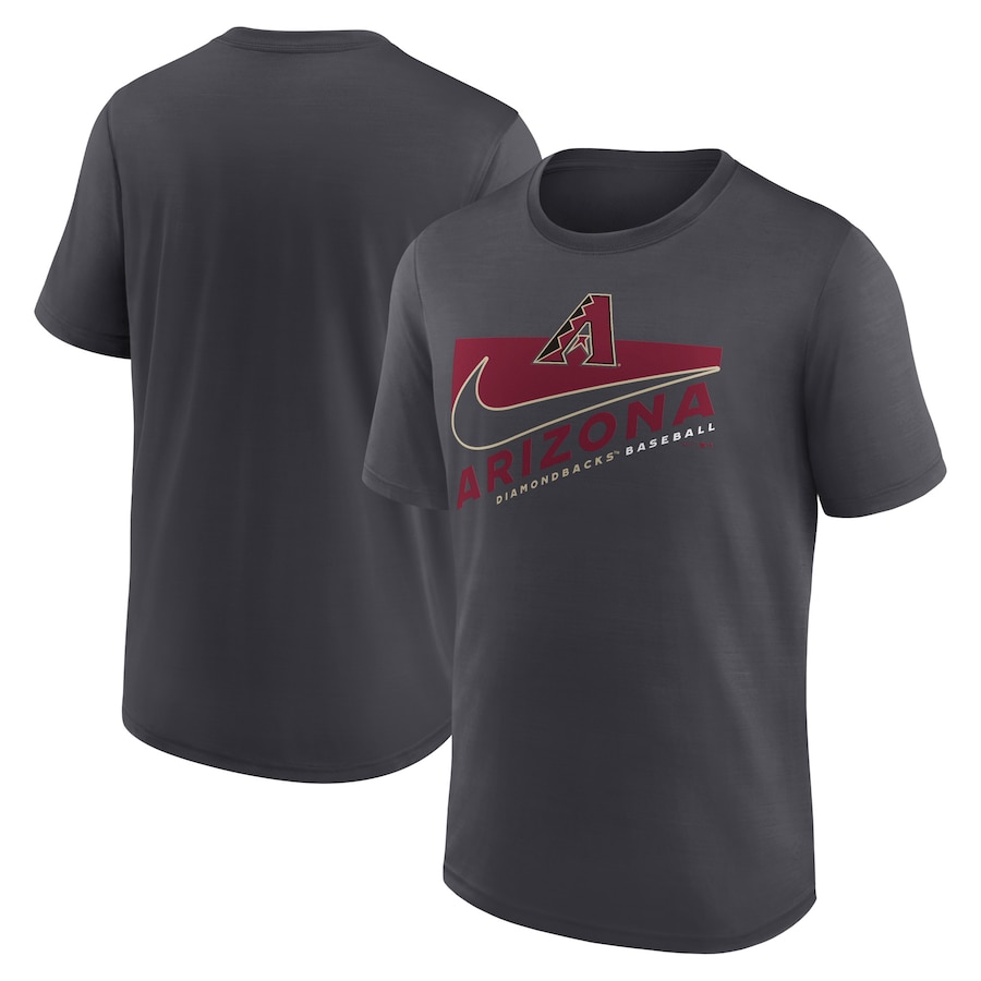 Men's Arizona Diamondbacks Nike Anthracite Swoosh Town Performance T-Shirt Men's Arizona Diamondbacks Nike Anthracite Swoosh Town Performance T-Shirt