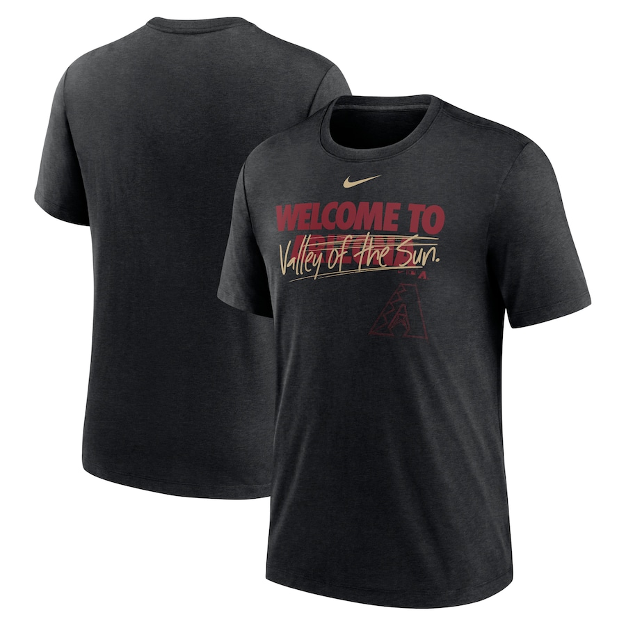 Men's Arizona Diamondbacks Nike Heather Black Home Spin Tri-Blend T-Shirt