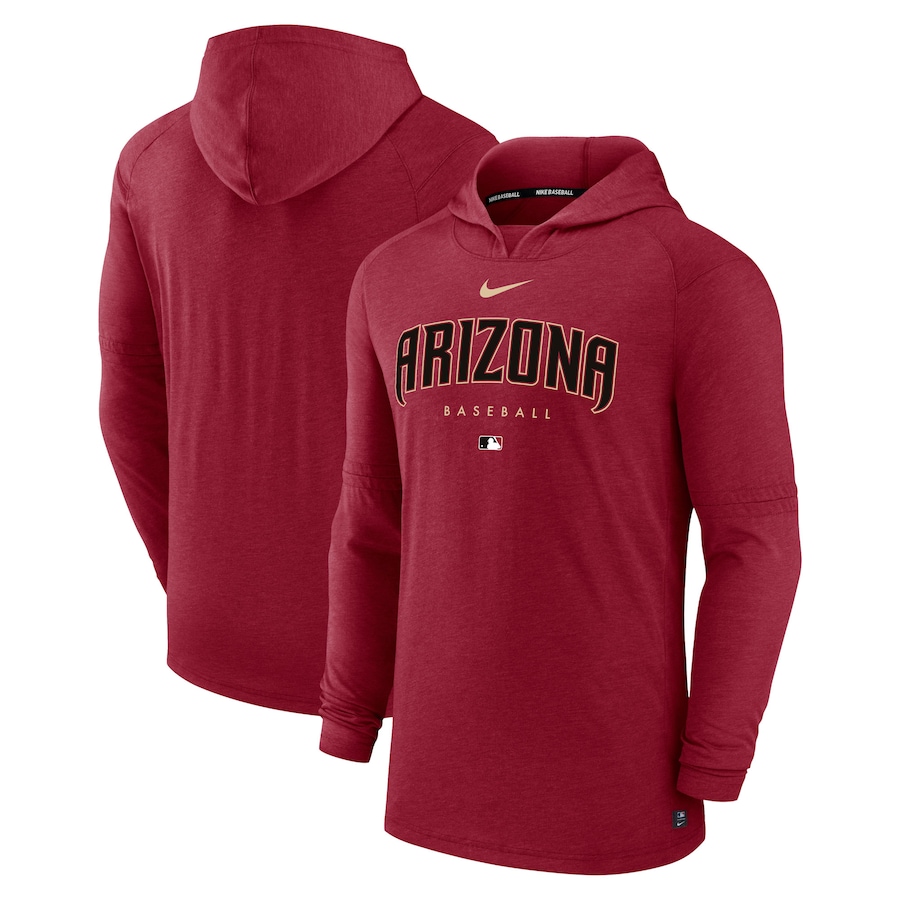 Men's Arizona Diamondbacks Nike Heather Red Authentic Collection Early Work Tri-Blend Performance Pullover Hoodie Men's Arizona Diamondbacks Nike Heather Red Authentic Collection Early Work Tri-Blend Performance Pullover Hoodie