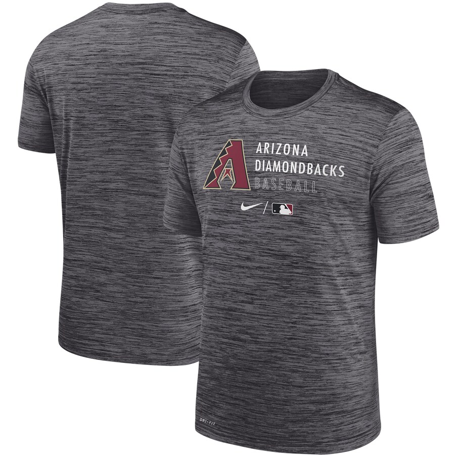 Men's Arizona Diamondbacks Nike Heathered Black Authentic Collection Velocity Practice Performance T-Shirt Men's Arizona Diamondbacks Nike Heathered Black Authentic Collection Velocity Practice Performance T-Shirt
