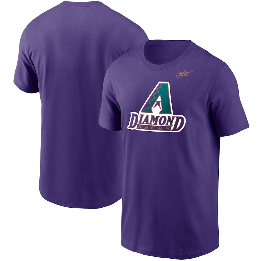 Men's Arizona Diamondbacks Nike Purple Cooperstown Collection Logo T-Shirt