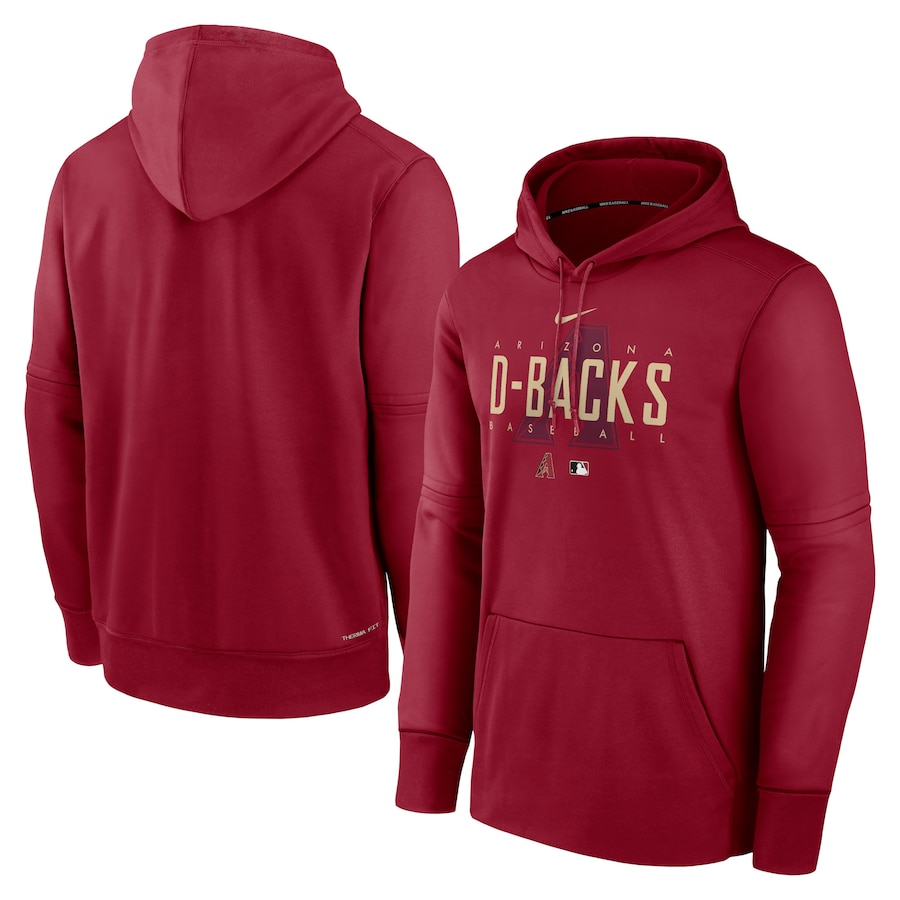Men's Arizona Diamondbacks Nike Red Authentic Collection Pregame Performance Pullover Hoodie