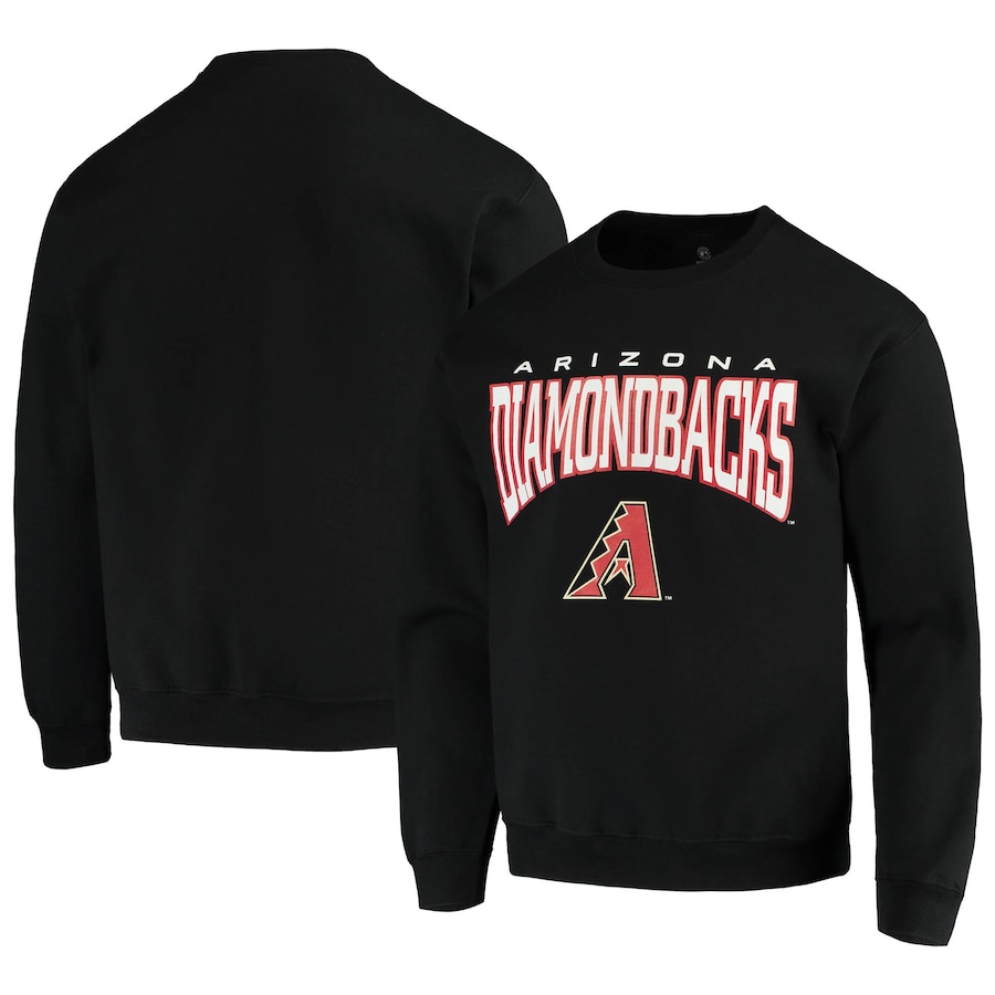 Men's Arizona Diamondbacks Stitches Black Pullover Crew Sweatshirt Men's Arizona Diamondbacks Stitches Black Pullover Crew Sweatshirt
