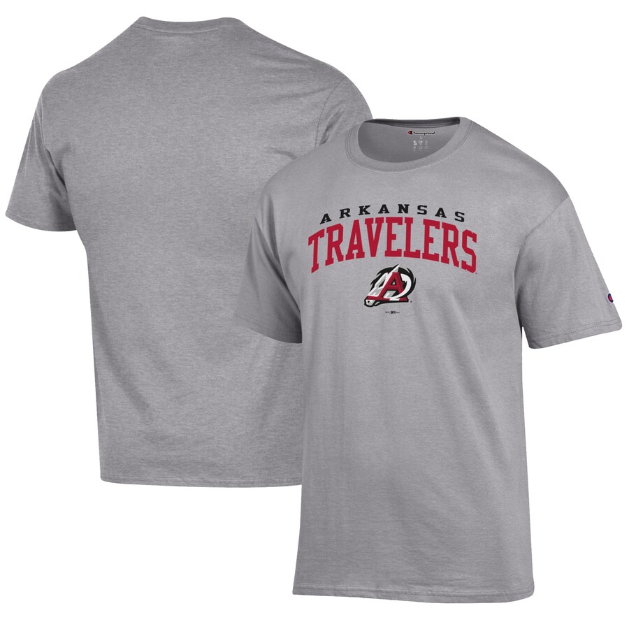Men's Arkansas Travelers Champion Gray Jersey T-Shirt