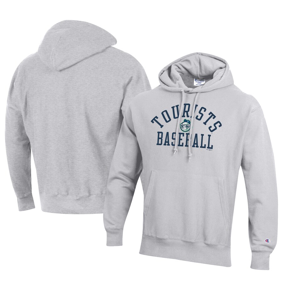 Men's Asheville Tourists Champion Gray Baseball Reverse Weave Pullover Hoodie Men's Asheville Tourists Champion Gray Baseball Reverse Weave Pullover Hoodie