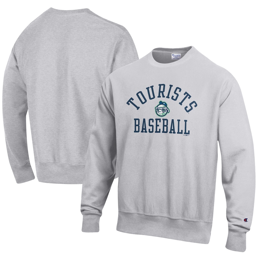 Men's Asheville Tourists Champion Gray Baseball Reverse Weave Pullover Sweatshirt Men's Asheville Tourists Champion Gray Baseball Reverse Weave Pullover Sweatshirt