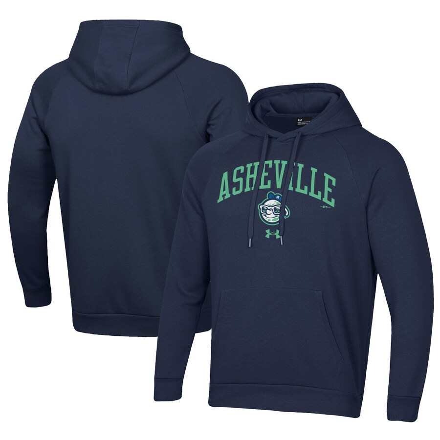 Men's Asheville Tourists Under Armour Navy All Day Fleece Pullover Hoodie Men's Asheville Tourists Under Armour Navy All Day Fleece Pullover Hoodie