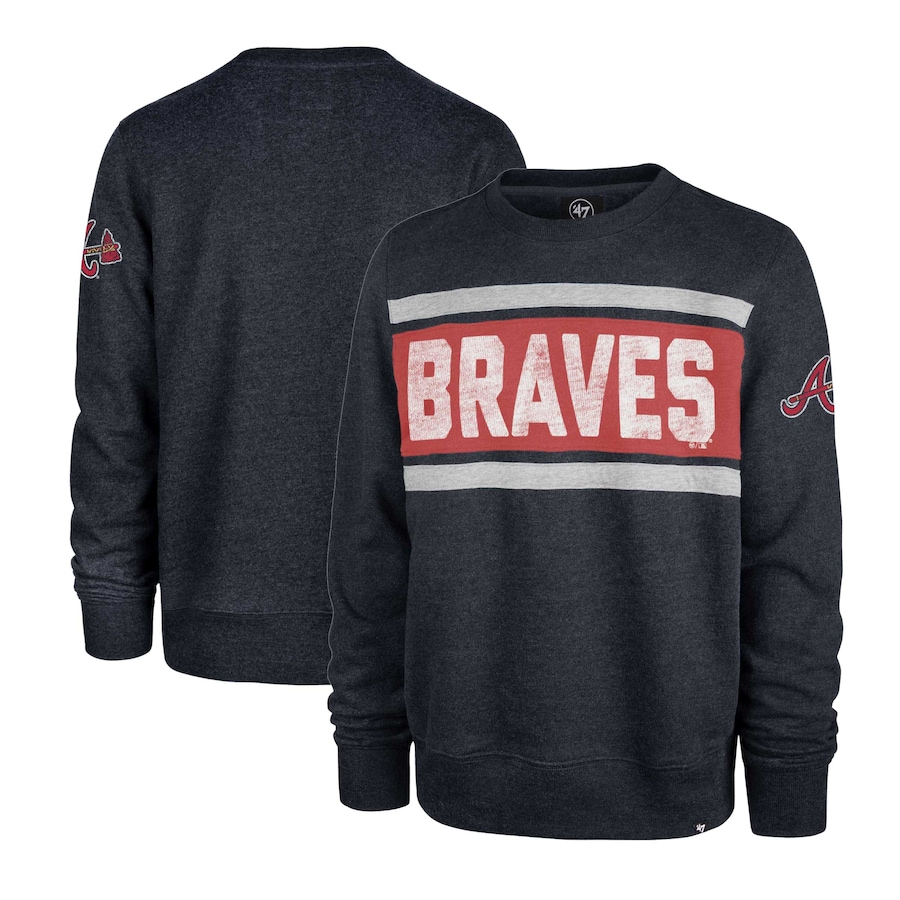 Men's Atlanta Braves '47 Navy Bypass Tribeca Pullover Sweatshirt Men's Atlanta Braves '47 Navy Bypass Tribeca Pullover Sweatshirt