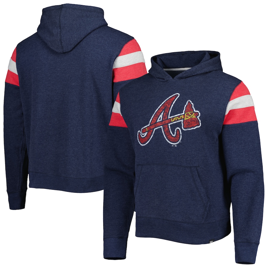 Men's Atlanta Braves '47 Navy Premier Nico Pullover Hoodie Men's Atlanta Braves '47 Navy Premier Nico Pullover Hoodie