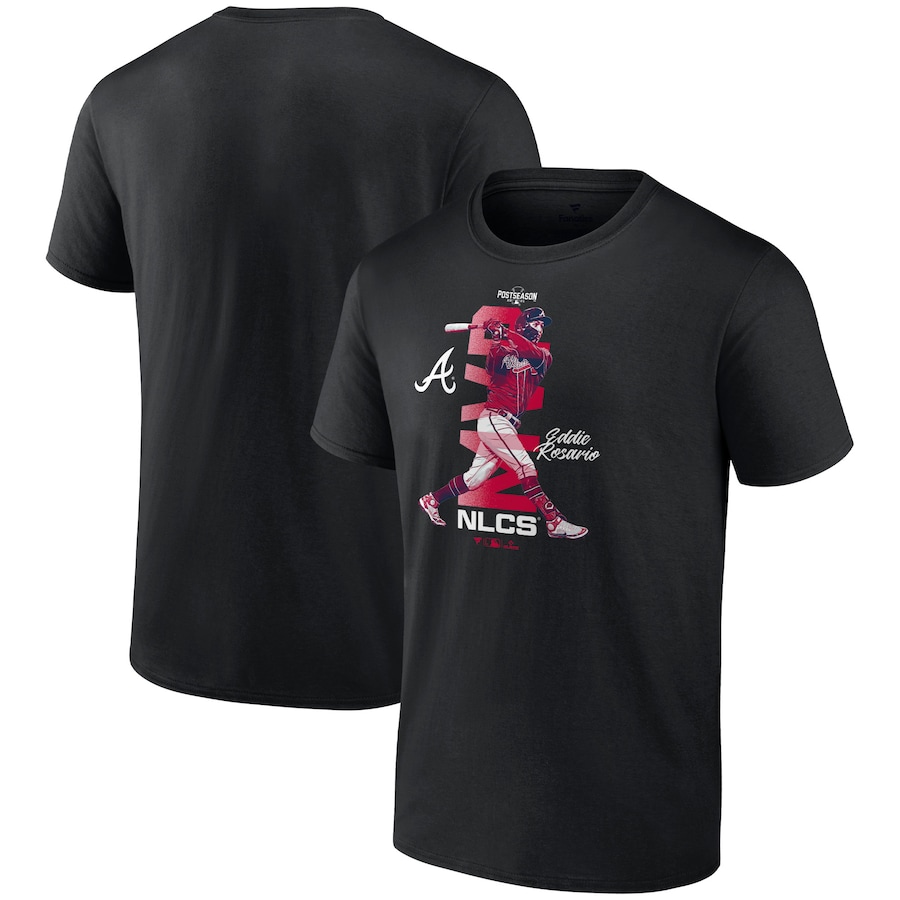 Men's Atlanta Braves Eddie Rosario Black 2021 National League Champions MVP T-Shirt Men's Atlanta Braves Eddie Rosario Black 2021 National League Champions MVP T-Shirt