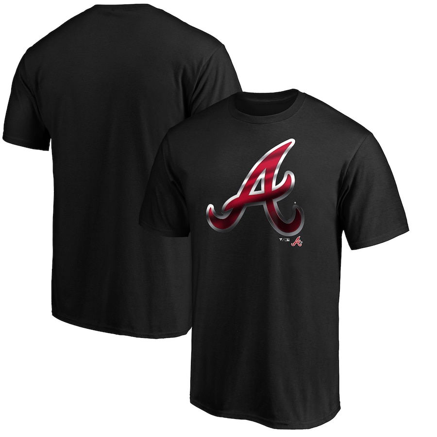 Men's Atlanta Braves Black Team Midnight Mascot T-Shirt Men's Atlanta Braves Black Team Midnight Mascot T-Shirt