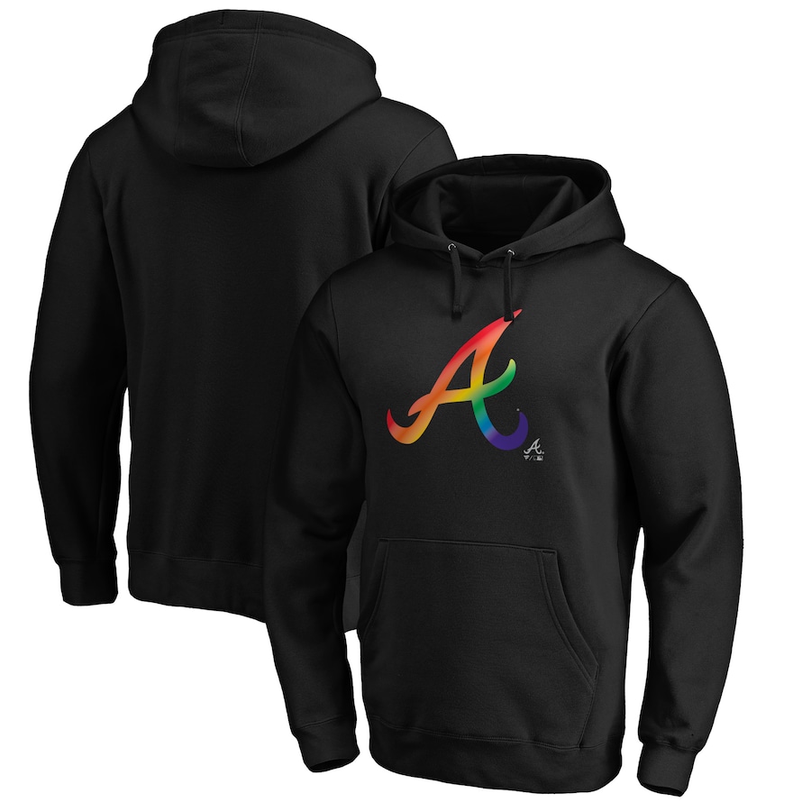 Men's Atlanta Braves Black Team Pride Logo Pullover Hoodie Men's Atlanta Braves Black Team Pride Logo Pullover Hoodie