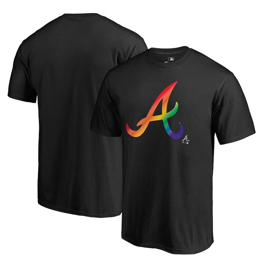 Men's Atlanta Braves Black Team Pride Logo T-Shirt Men's Atlanta Braves Black Team Pride Logo T-Shirt