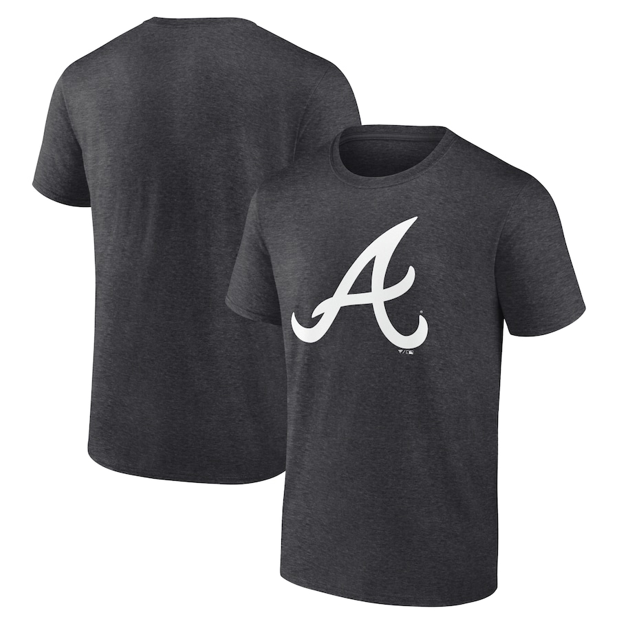 Men's Atlanta Braves Charcoal Official Logo T-Shirt Men's Atlanta Braves Charcoal Official Logo T-Shirt
