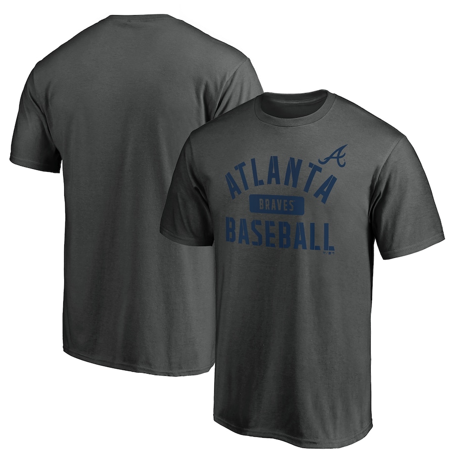 Men's Atlanta Braves Charcoal Team Primary Pill T-Shirt Men's Atlanta Braves Charcoal Team Primary Pill T-Shirt