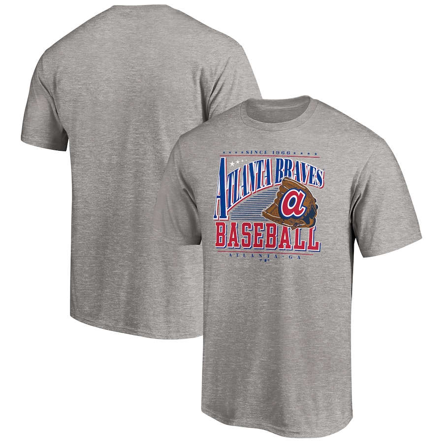 Men's Atlanta Braves Heather Gray Cooperstown Collection Winning Time T-Shirt Men's Atlanta Braves Heather Gray Cooperstown Collection Winning Time T-Shirt