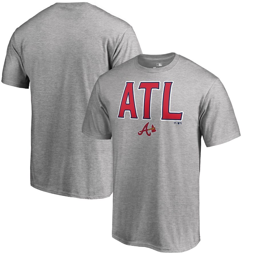 Men's Atlanta Braves Heather Gray Hometown ATL T-Shirt Men's Atlanta Braves Heather Gray Hometown ATL T-Shirt