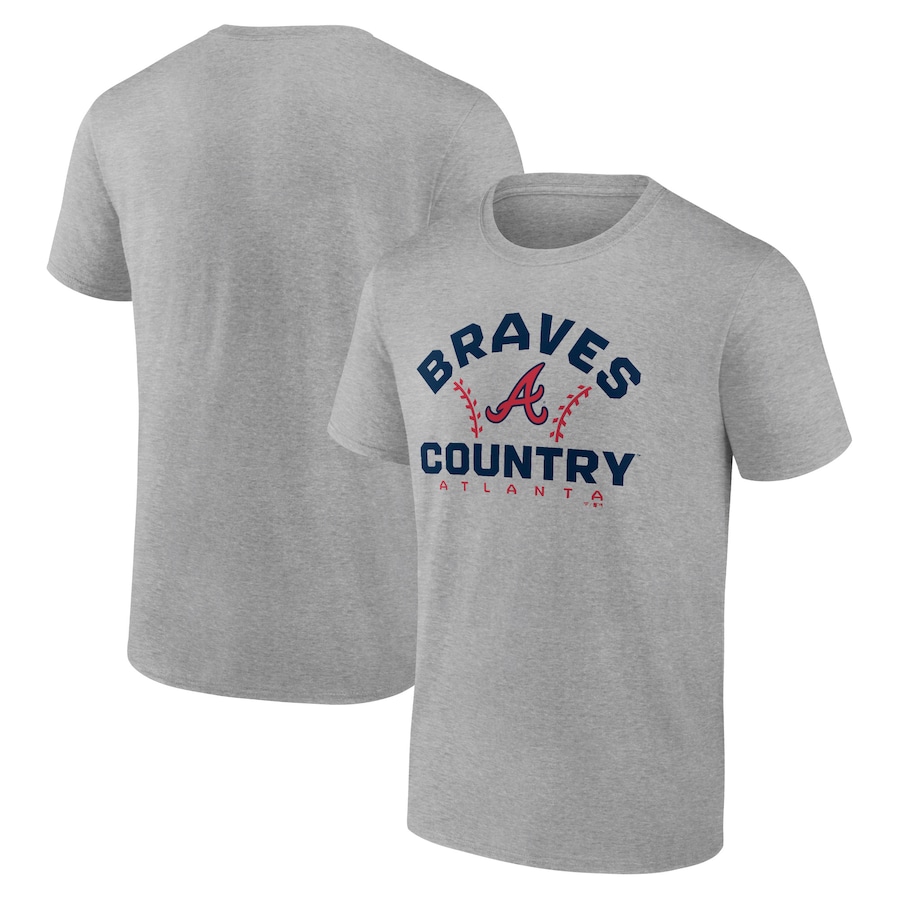 Men's Atlanta Braves Heather Gray Team Go For Two T-Shirt