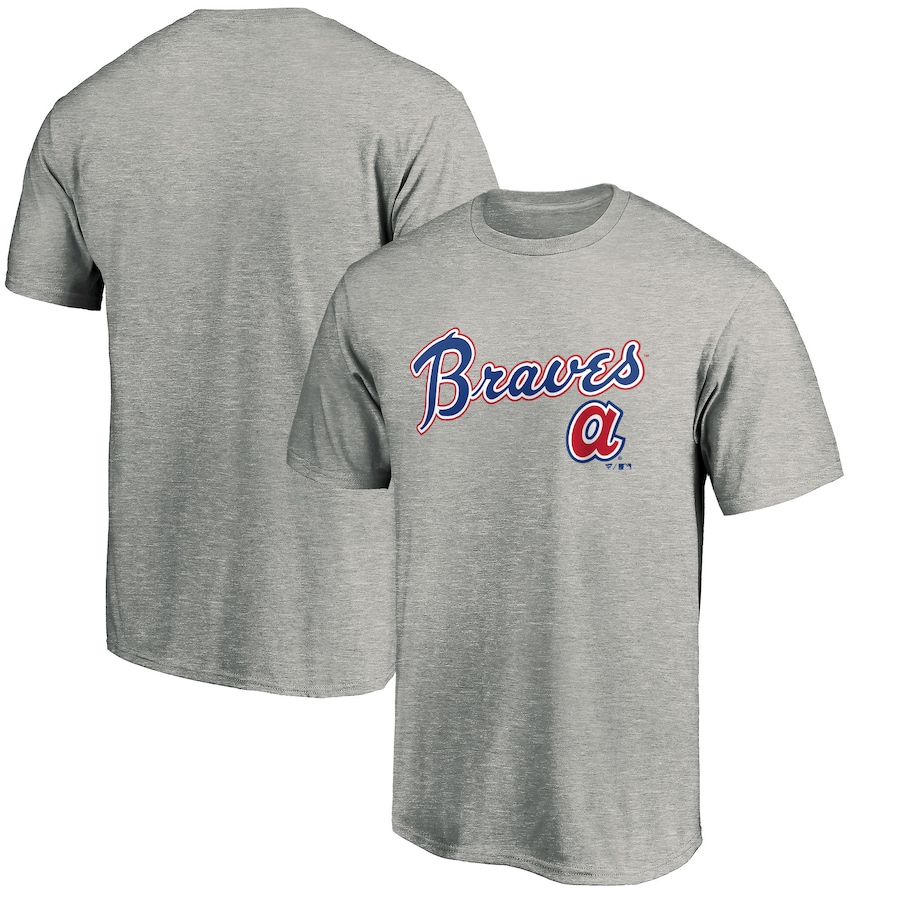 Men's Atlanta Braves Heather Gray Team Wahconah T-Shirt