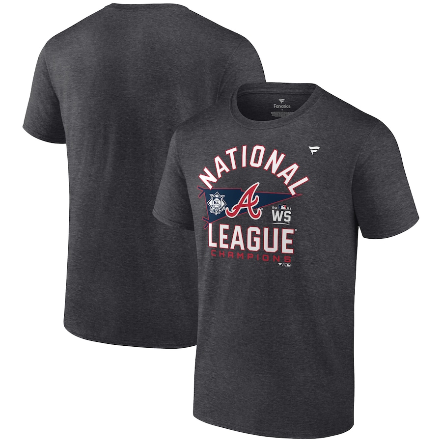 Men's Atlanta Braves Heathered Charcoal 2021 National League Champions Locker Room T-Shirt