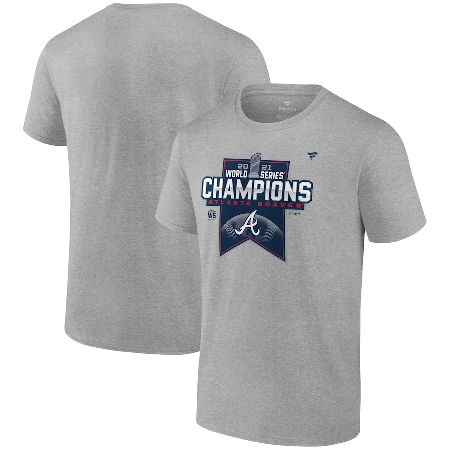 Men's Atlanta Braves Heathered Gray 2021 World Series Champions Locker Room T-Shirt