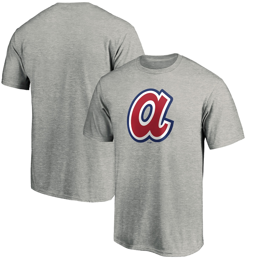 Men's Atlanta Braves Heathered Gray Cooperstown Collection Huntington Logo T-Shirt