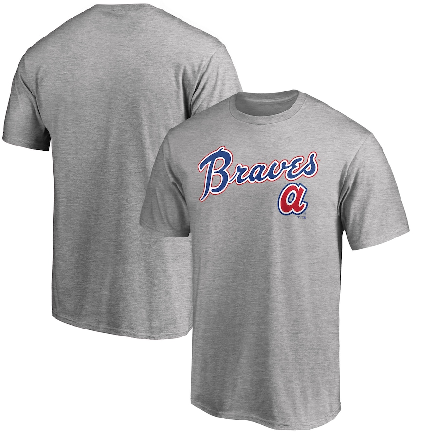 Men's Atlanta Braves Heathered Gray Cooperstown Wahconah T-Shirt Men's Atlanta Braves Heathered Gray Cooperstown Wahconah T-Shirt
