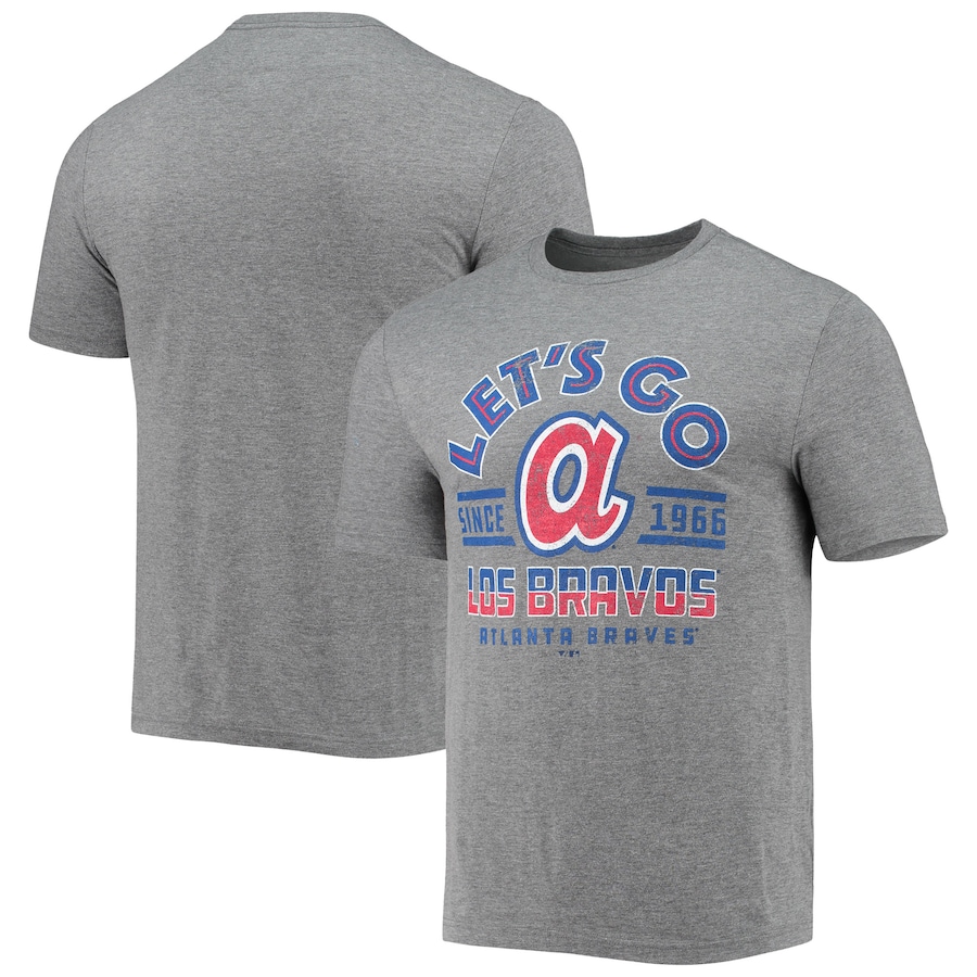 Men's Atlanta Braves Heathered Gray The Bravos Hometown Collection Tri-Blend T-Shirt
