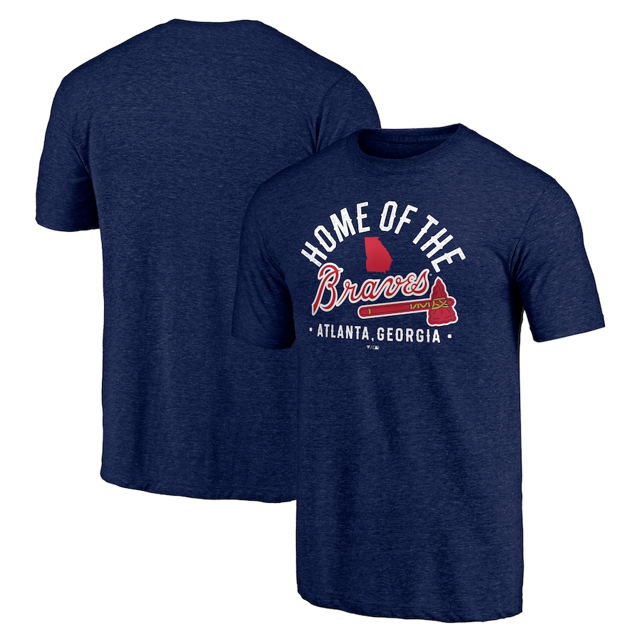 Men's Atlanta Braves Heathered Navy Hometown Tri-Blend T-Shirt Men's Atlanta Braves Heathered Navy Hometown Tri-Blend T-Shirt