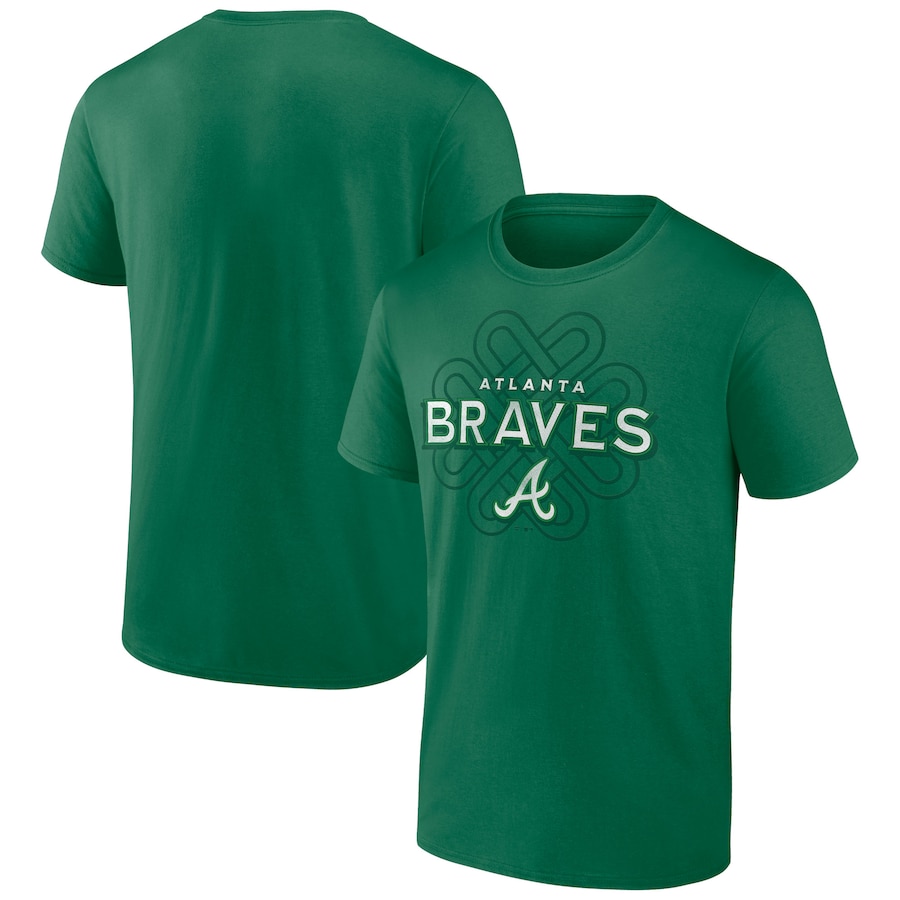 Men's Atlanta Braves Kelly Green St. Patrick's Day Celtic Knot T-Shirt Men's Atlanta Braves Kelly Green St. Patrick's Day Celtic Knot T-Shirt