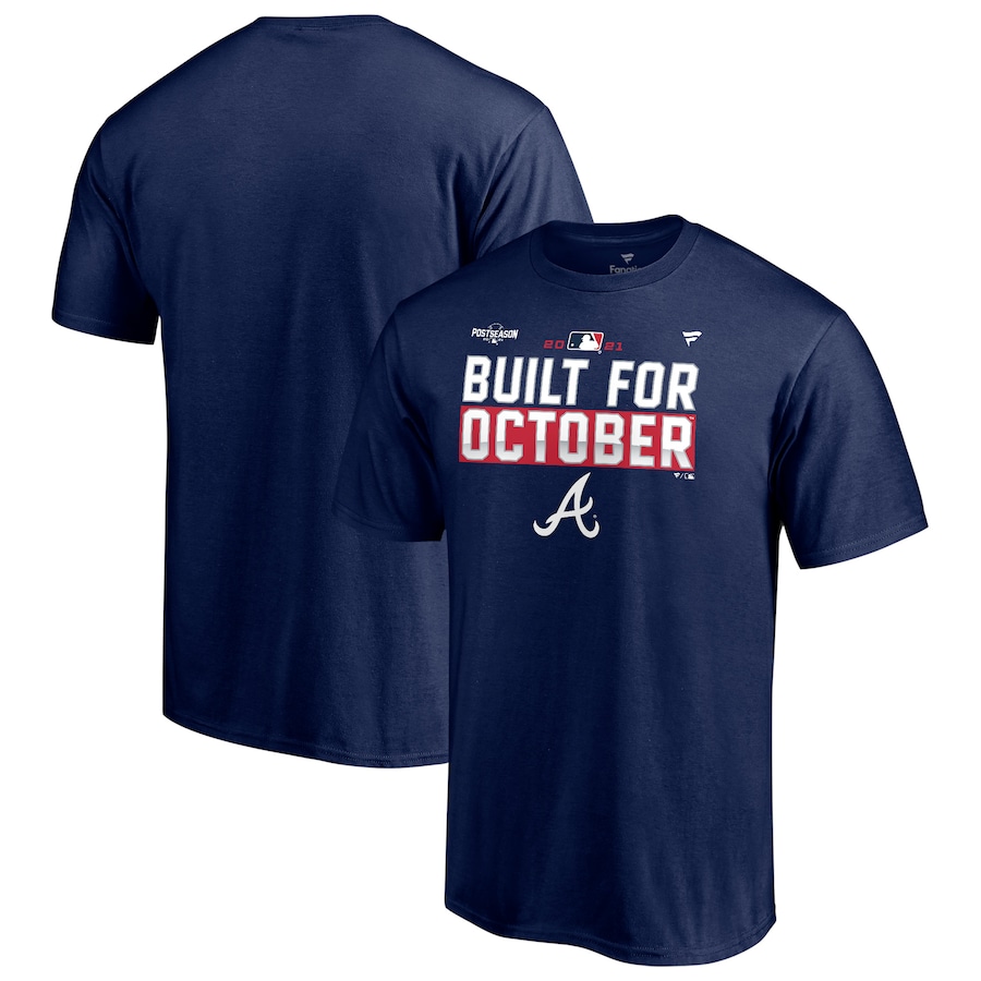 Men's Atlanta Braves Navy 2021 Postseason Locker Room T-Shirt