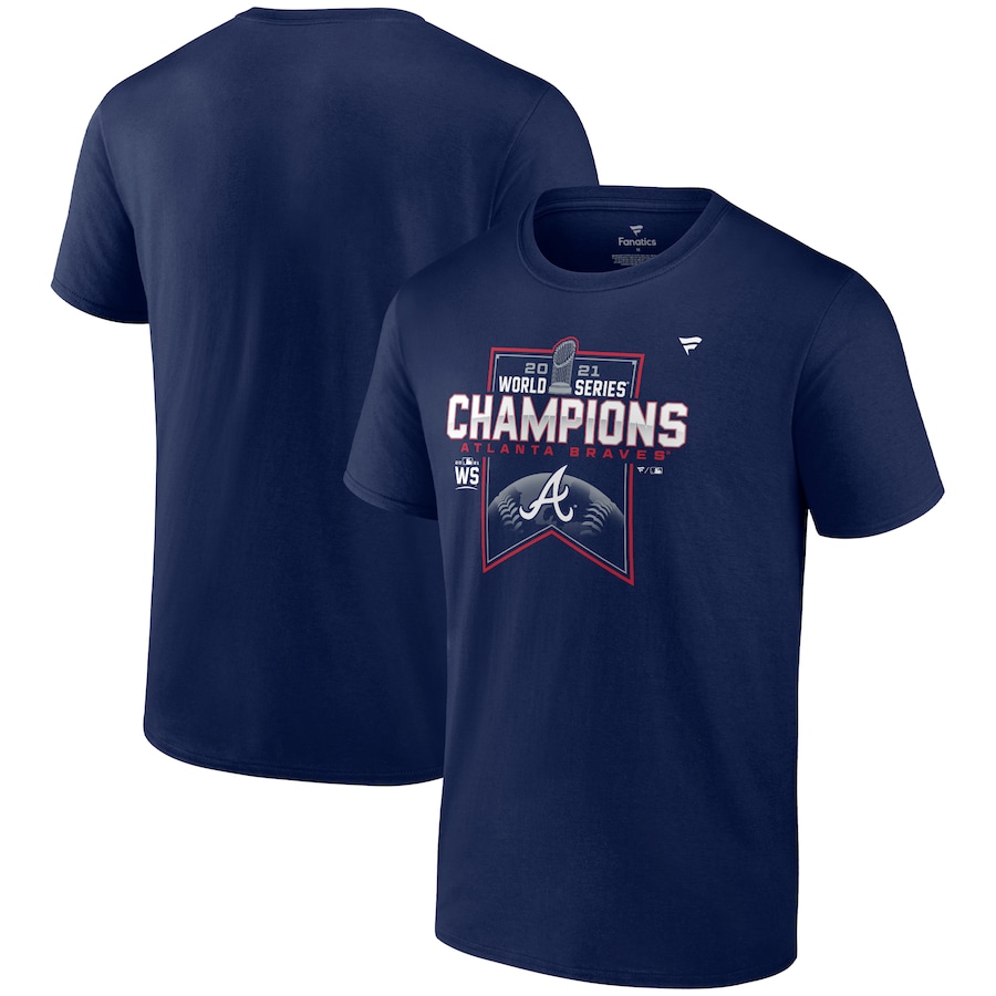 Men's Atlanta Braves Navy 2021 World Series Champions Locker Room T-Shirt