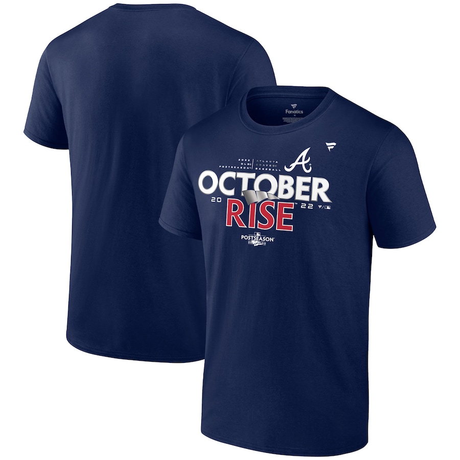 Men's Atlanta Braves Navy 2022 Postseason Locker Room T-Shirt