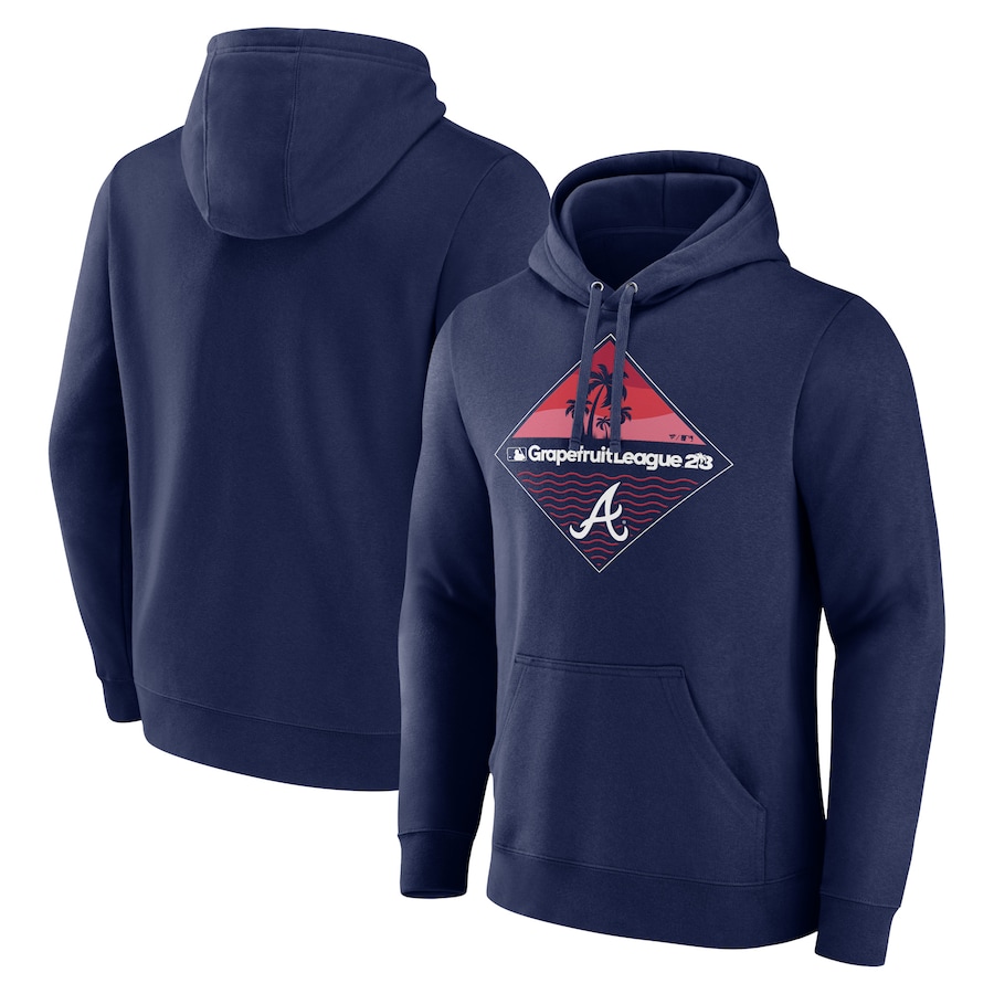 Men's Atlanta Braves Navy 2023 MLB Spring Training Diamond Pullover Hoodie Men's Atlanta Braves Navy 2023 MLB Spring Training Diamond Pullover Hoodie