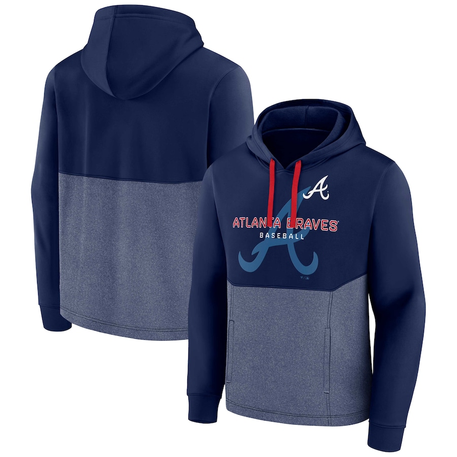 Men's Atlanta Braves Navy Call the Shots Pullover Hoodie Men's Atlanta Braves Navy Call the Shots Pullover Hoodie