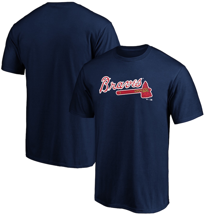 Men's Atlanta Braves Navy Official Team Wordmark T-Shirt