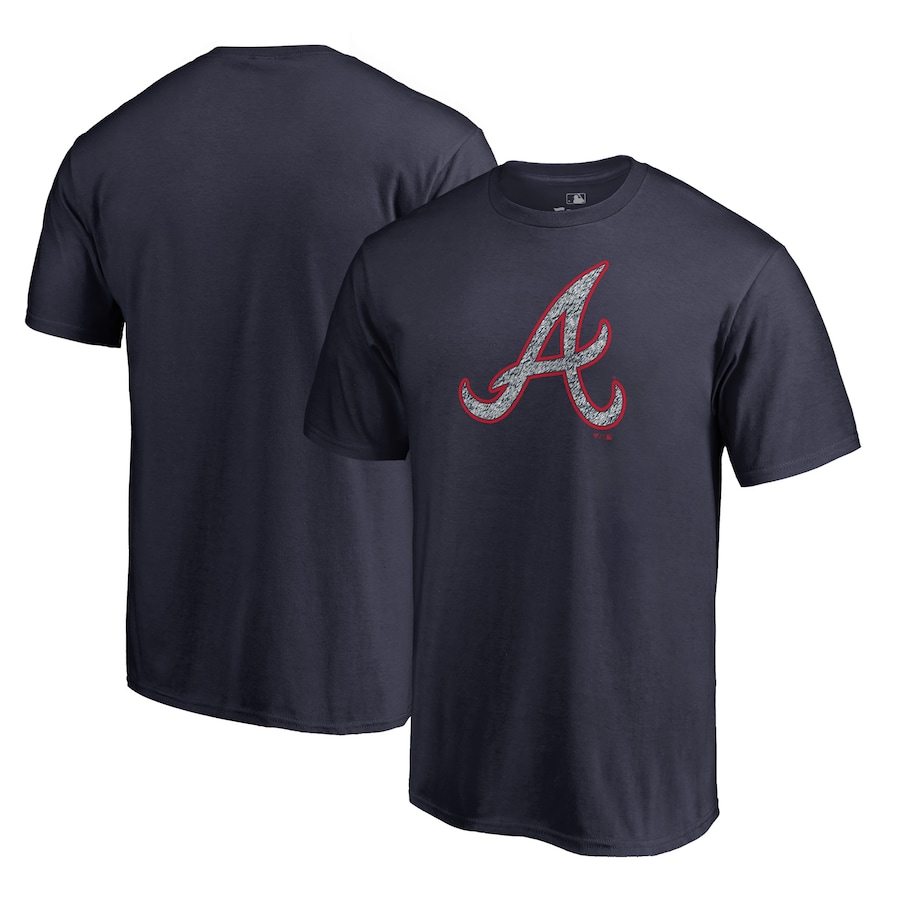 Men's Atlanta Braves Navy Static Logo T-Shirt Men's Atlanta Braves Navy Static Logo T-Shirt