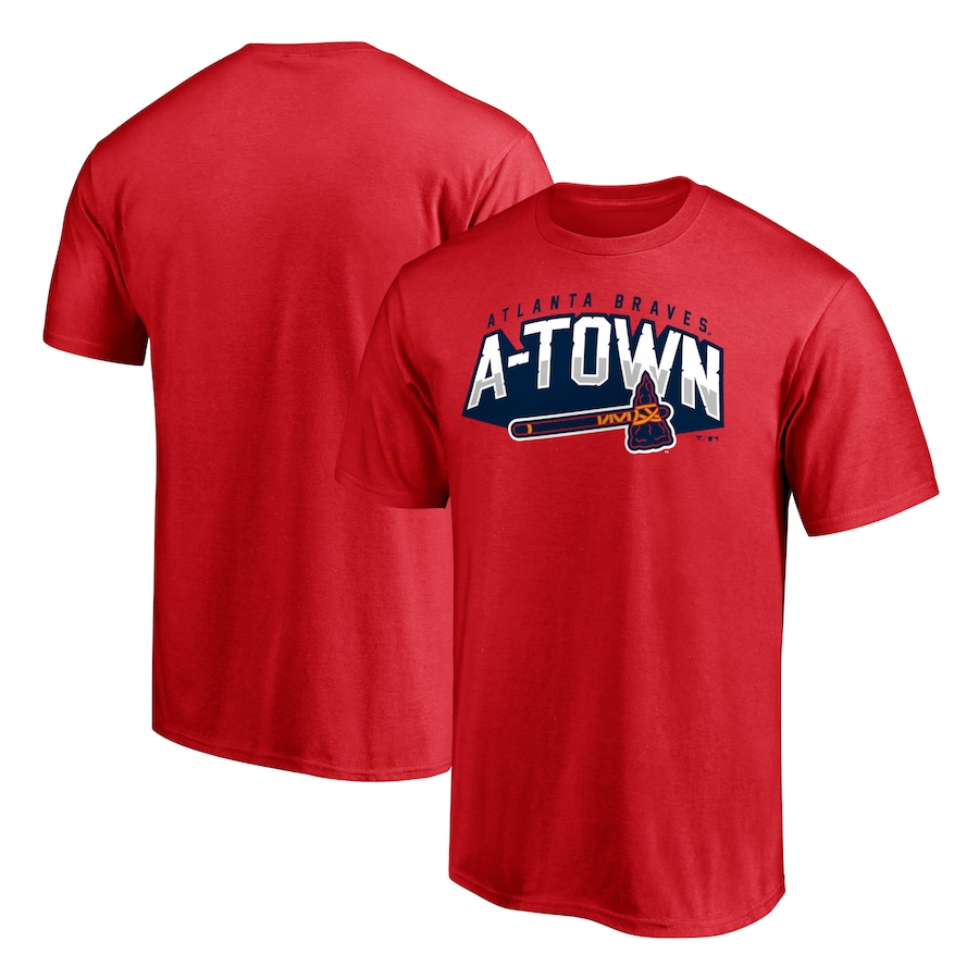 Men's Atlanta Braves Red Hometown Paint The Black T-Shirt Men's Atlanta Braves Red Hometown Paint The Black T-Shirt