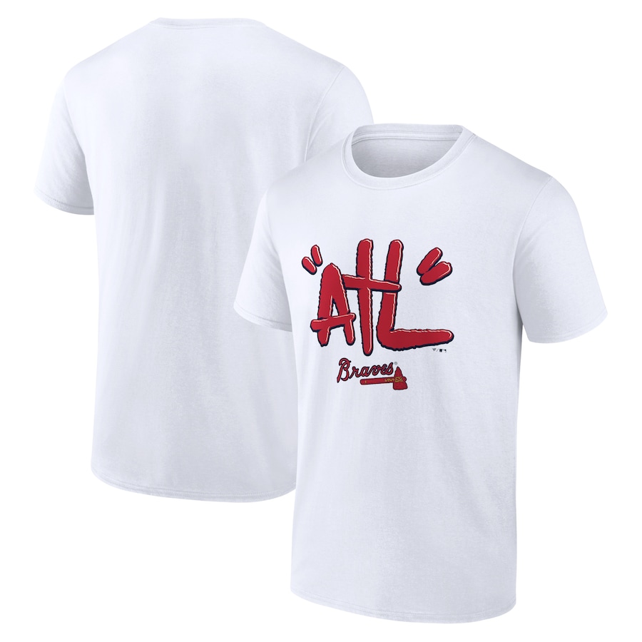 Men's Atlanta Braves White ATL Tag T-Shirt Men's Atlanta Braves White ATL Tag T-Shirt
