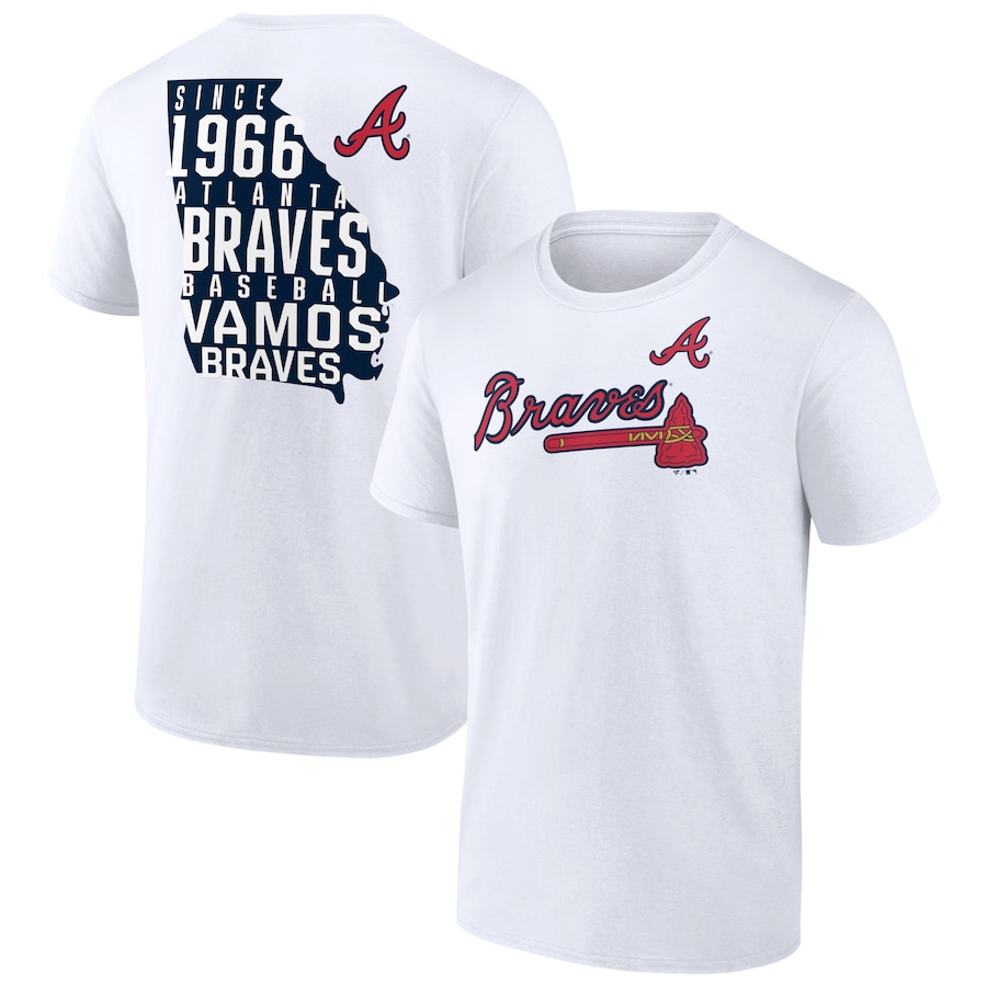 Men's Atlanta Braves White Team Hot Shot T-Shirt Men's Atlanta Braves White Team Hot Shot T-Shirt