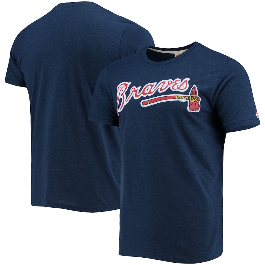 Men's Atlanta Braves Homage Navy Hand-Drawn Logo Tri-Blend T-Shirt Men's Atlanta Braves Homage Navy Hand-Drawn Logo Tri-Blend T-Shirt