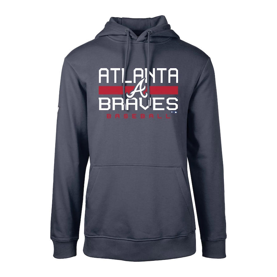 Men's Atlanta Braves Levelwear Navy Podium Dugout Fleece Hoodie Men's Atlanta Braves Levelwear Navy Podium Dugout Fleece Hoodie