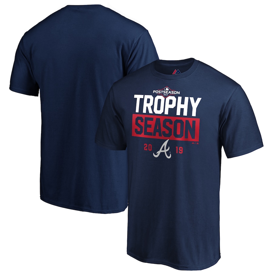 Men's Atlanta Braves Majestic Navy 2019 Postseason Around the Horn T-Shirt Men's Atlanta Braves Majestic Navy 2019 Postseason Around the Horn T-Shirt